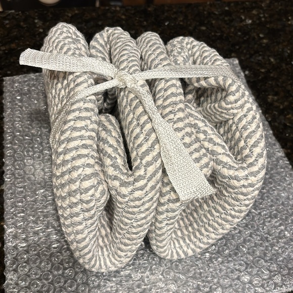 Cotton Woven Rope Storage Baskets Set of 2 NEW - Picture 5 of 6